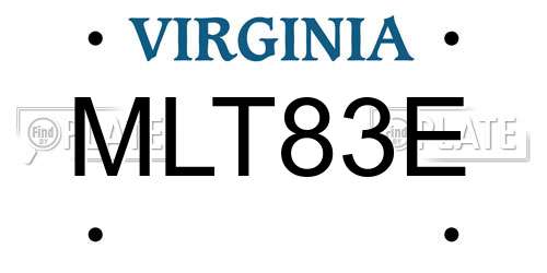 MLT83E Virginia License Plate