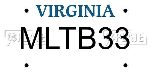 MLTB33 Virginia License Plate