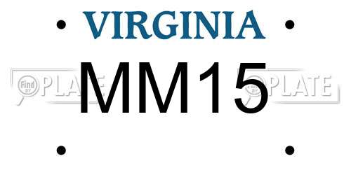 MM15 Virginia License Plate