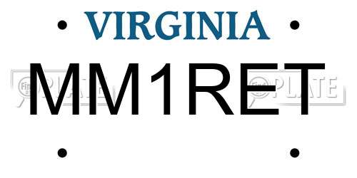 MM1RET Virginia License Plate