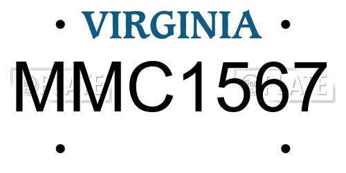 MMC1567 Virginia License Plate