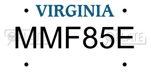 MMF85E Virginia License Plate