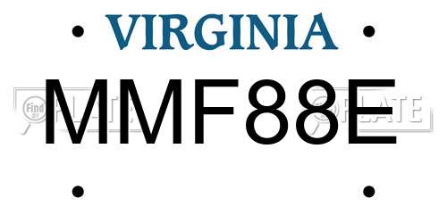 MMF88E Virginia License Plate
