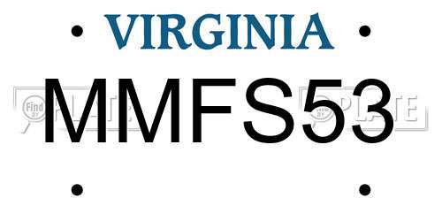 MMFS53 Virginia License Plate