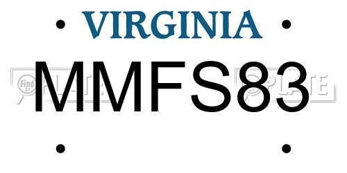 MMFS83 Virginia License Plate