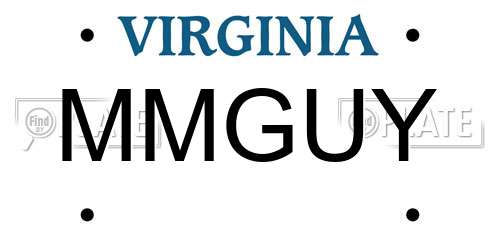 MMGUY Virginia License Plate