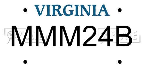 MMM24B Virginia License Plate