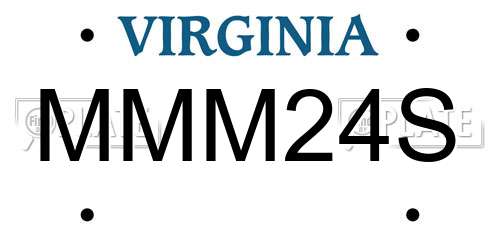 MMM24S Virginia License Plate