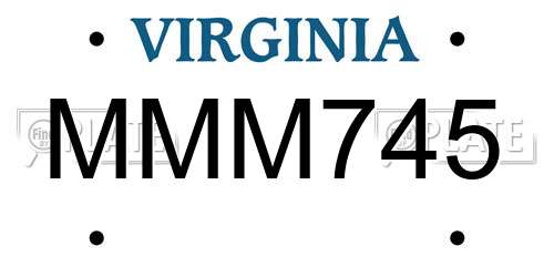 MMM745 Virginia License Plate