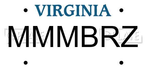 MMMBRZ Virginia License Plate