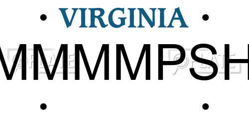 MMMMPSH Virginia License Plate