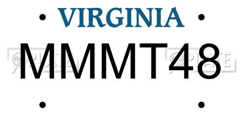 MMMT48 Virginia License Plate