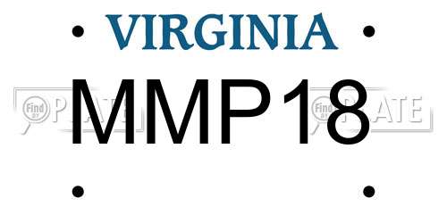 MMP18 Virginia License Plate