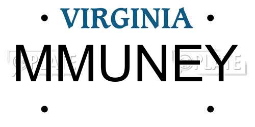 MMUNEY Virginia License Plate