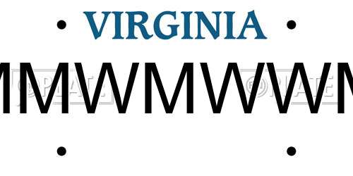 MMWMWWM Virginia License Plate