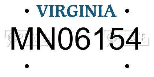 MN06154 Virginia License Plate