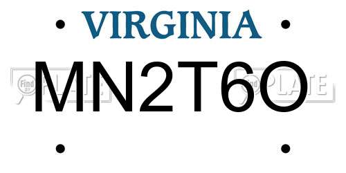 MN2T6O Virginia License Plate