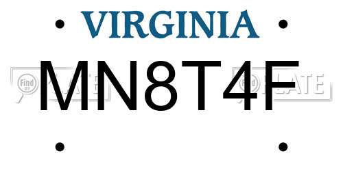 MN8T4F Virginia License Plate