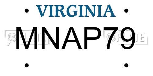 MNAP79 Virginia License Plate