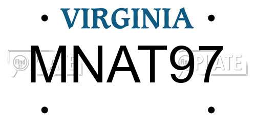 MNAT97 Virginia License Plate