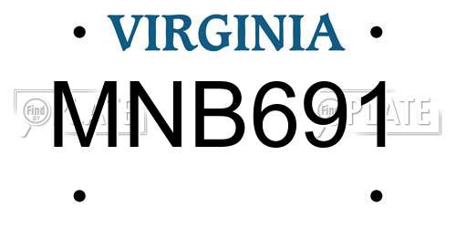 MNB691 Virginia License Plate