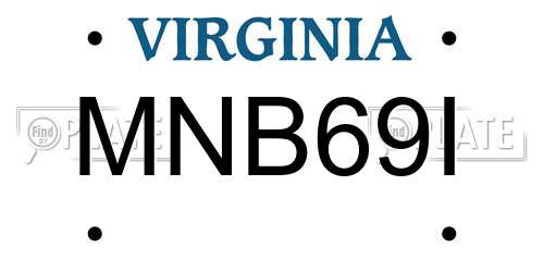MNB69I Virginia License Plate