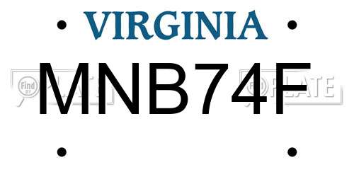 MNB74F Virginia License Plate