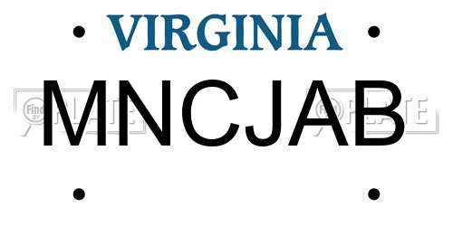 MNCJAB Virginia License Plate