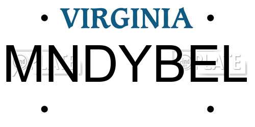 MNDYBEL Virginia License Plate