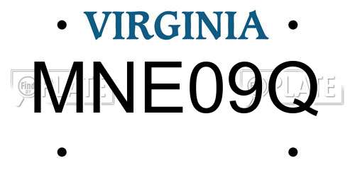 MNE09Q Virginia License Plate
