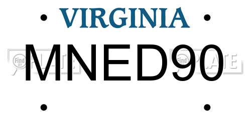 MNED90 Virginia License Plate