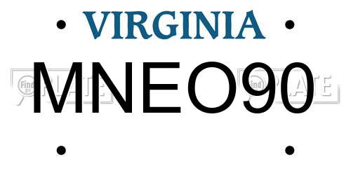MNEO90 Virginia License Plate