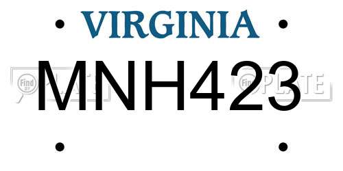 MNH423 Virginia License Plate
