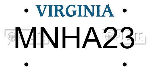 MNHA23 Virginia License Plate
