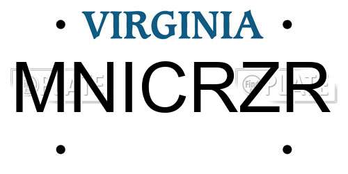 MNICRZR Virginia License Plate