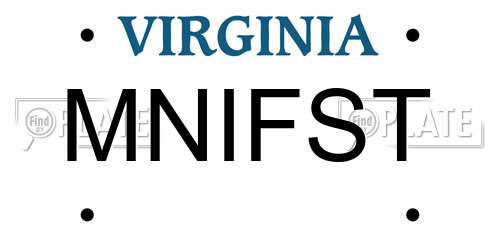 MNIFST Virginia License Plate