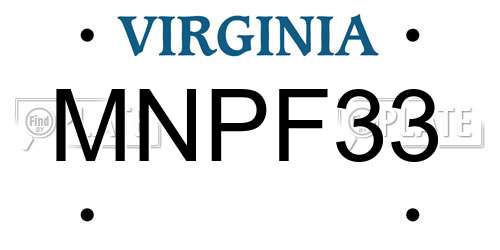 MNPF33 Virginia License Plate