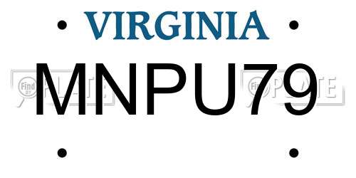 MNPU79 Virginia License Plate
