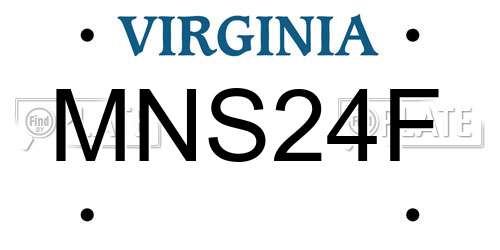 MNS24F Virginia License Plate