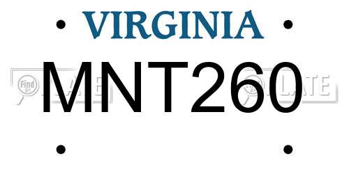 MNT260 Virginia License Plate