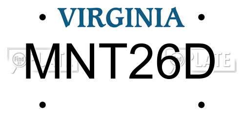 MNT26D Virginia License Plate