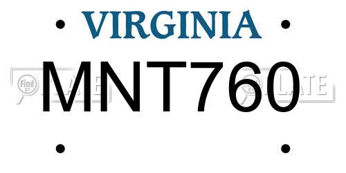 MNT760 Virginia License Plate