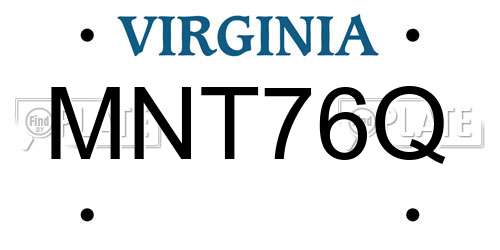 MNT76Q Virginia License Plate