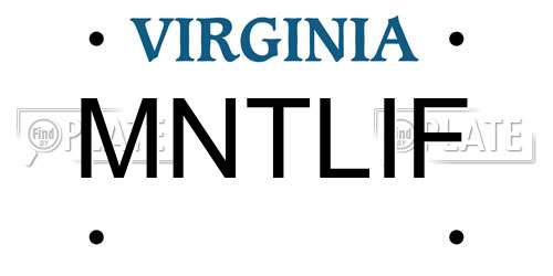 MNTLIF Virginia License Plate
