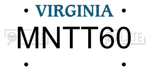 MNTT60 Virginia License Plate
