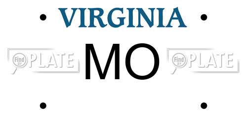 MO Virginia License Plate