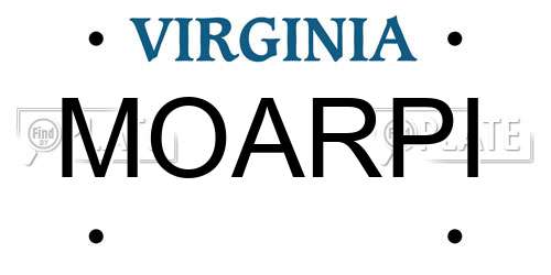 MOARPI Virginia License Plate