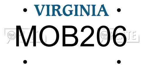 MOB206 Virginia License Plate