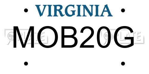 MOB20G Virginia License Plate
