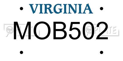 MOB502 Virginia License Plate